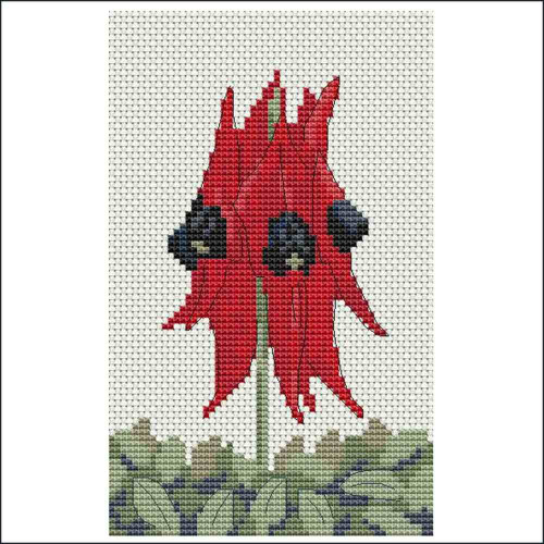Sturt's Desert Pea cross stitch chart by Mary Elizabeth 